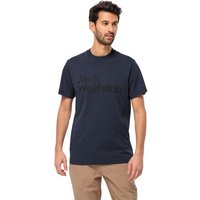 Jack Wolfskin Essential Logo T-Shirt Men T-Shirt aus Bio-Baumwolle Herren L blau night blue von Jack Wolfskin