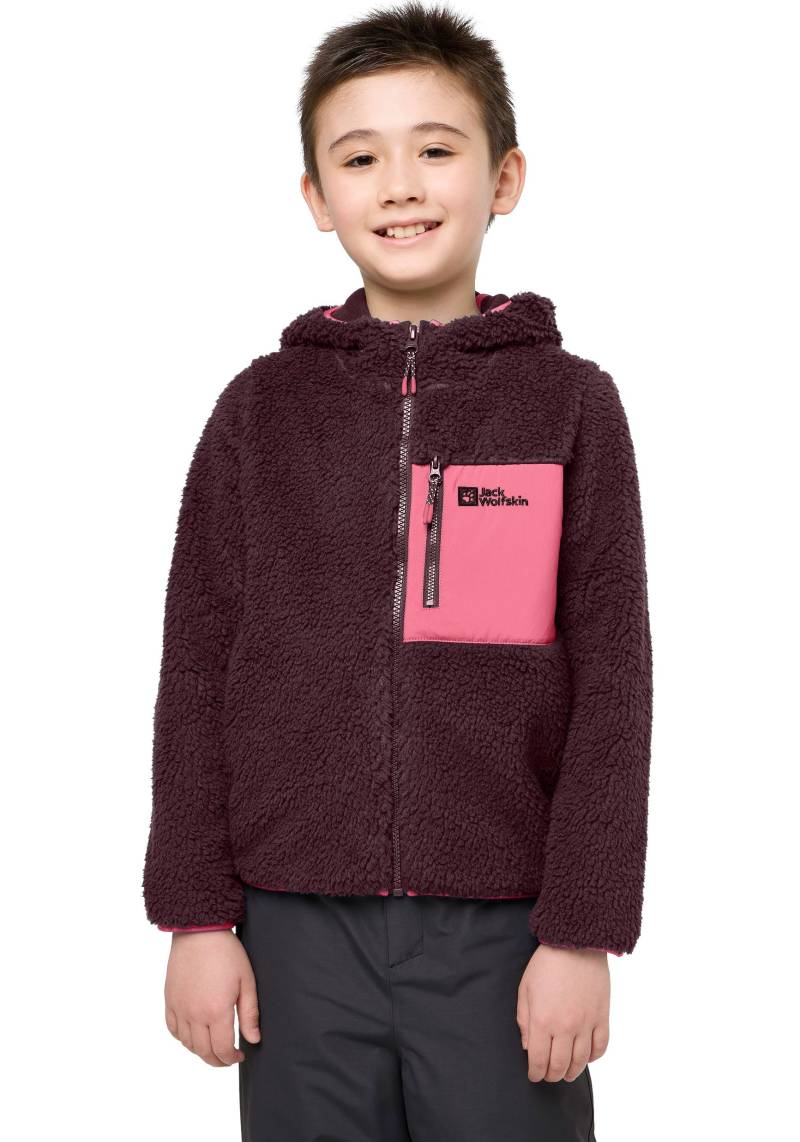 Jack Wolfskin Fleecejacke "ICE CURL HOOD JACKET K" mit Kapuze Wärmend, winddicht, Übergangsjacke für Kinder von Jack Wolfskin