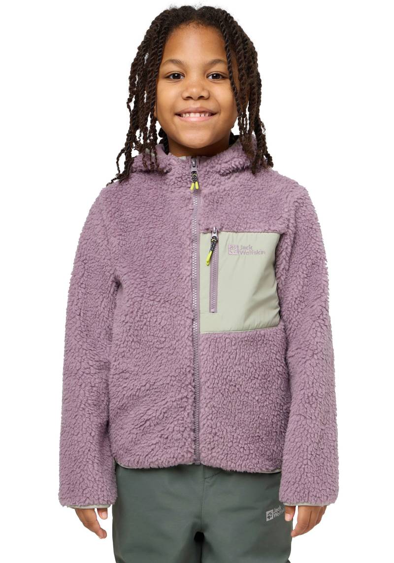 Jack Wolfskin Fleecejacke "ICE CURL HOOD JACKET K" mit Kapuze Wärmend, winddicht, Übergangsjacke für Kinder von Jack Wolfskin
