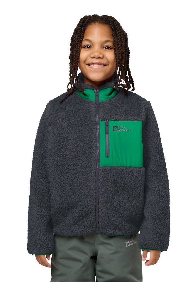 Jack Wolfskin Fleecejacke ICE CURL JACKET K Wärmend, winddicht, Übergangsjacke für Kinder von Jack Wolfskin