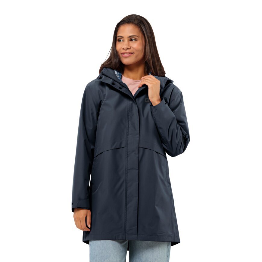 Jack Wolfskin Funktionsmantel CAPE WEST COAT W Kapuze ist fest mit der Jacke verbunden von Jack Wolfskin