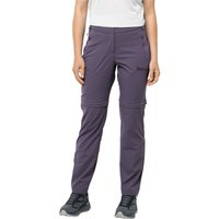 Jack Wolfskin Glastal Zip Away Pants Women Softshell-Wanderhose Damen 36 dark grape dark grape von Jack Wolfskin