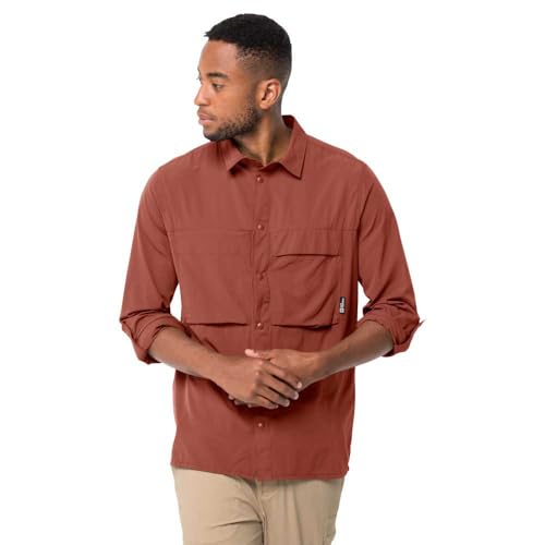 Jack Wolfskin Herren Atacama Wander-Shirt, Barn Red, 3XL von Jack Wolfskin