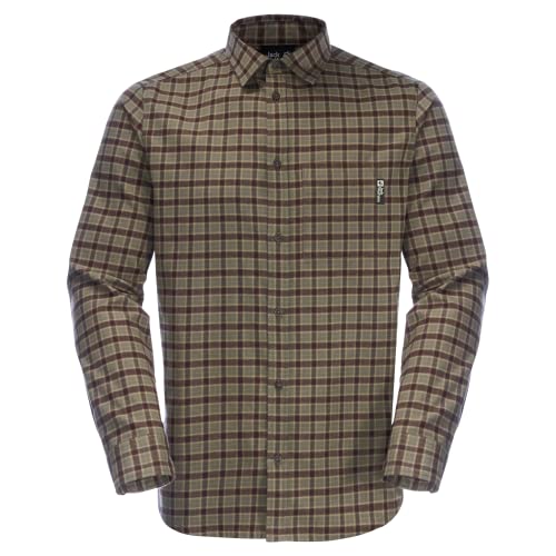 Jack Wolfskin Herren Bergweg Hemd, Dusty Olive Checks, M von Jack Wolfskin