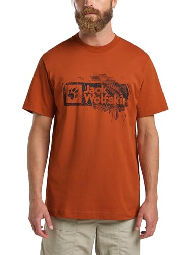 Jack Wolfskin Herren Brand T M T-Shirt, Burnt orange, XXXL von Jack Wolfskin