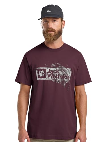 Jack Wolfskin Herren Brand T M T-Shirt, Wood Amaranth, XXL von Jack Wolfskin