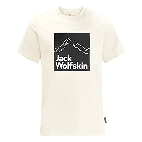 Jack Wolfskin Herren Brand T-Shirt, Egret, XL von Jack Wolfskin