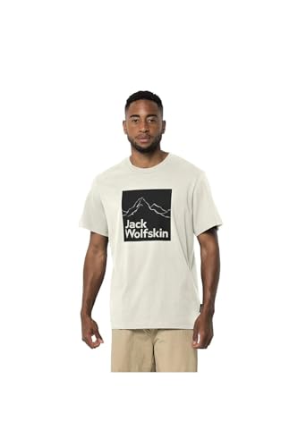 Jack Wolfskin Herren Brand T-Shirt, Egret, XL von Jack Wolfskin