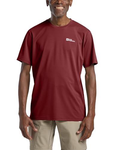 Jack Wolfskin Herren DELGAMI S/S M T-Shirt, deep Ruby, M von Jack Wolfskin