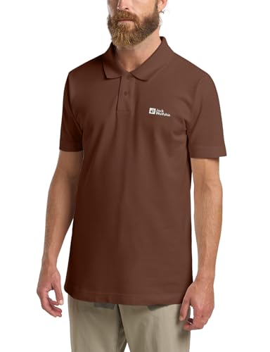 Jack Wolfskin Herren Essential Polo M T-Shirt, Dark Rust, XL von Jack Wolfskin