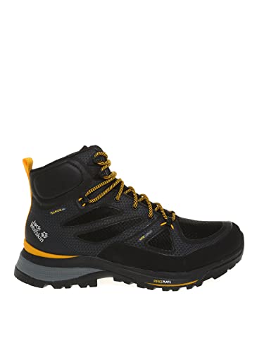 Jack Wolfskin Herren Force Striker Texapore Mid M Cross Laufschuh, Black Burly Yellow Xt, 45.5 EU von Jack Wolfskin