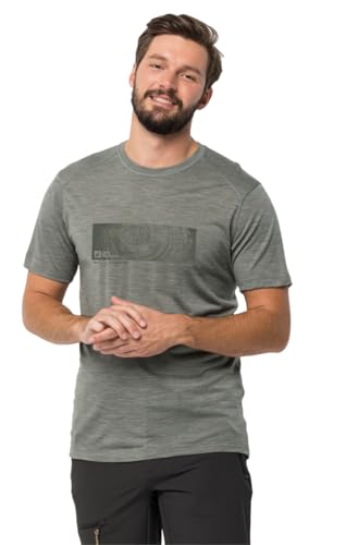 Jack Wolfskin Herren Kammweg T-Shirt, Gecko Green, L von Jack Wolfskin