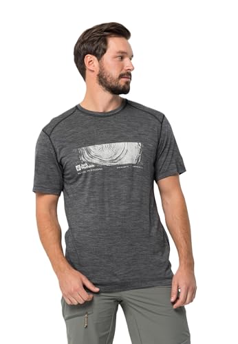 Jack Wolfskin Herren Kammweg T-Shirt, Phantom, XXL von Jack Wolfskin
