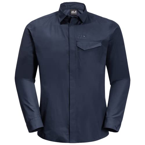 Jack Wolfskin Herren Lakeside Roll-up Shirt M Jacke, Nacht Blau, Large von Jack Wolfskin