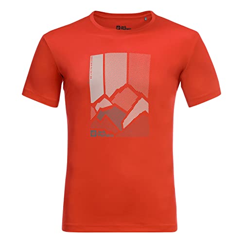Jack Wolfskin Herren Peak Graphic T-Shirt, Strong Red, L von Jack Wolfskin