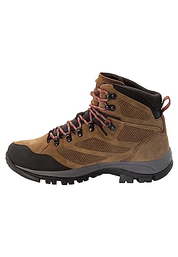 Jack Wolfskin Herren Rebellion Texapore Mid M, Brown / Red, 41 EU von Jack Wolfskin