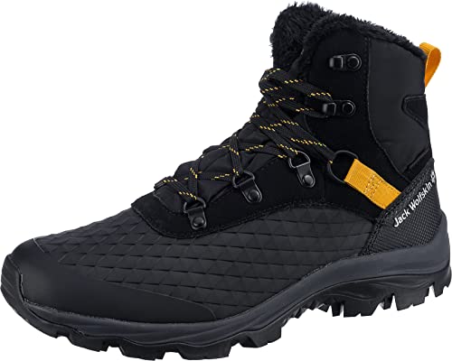 Jack Wolfskin Herren Snowcrawler Texapore Mid M Schneestiefel, Black Burly Yellow, 47 EU von Jack Wolfskin