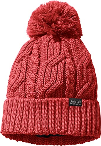 Jack Wolfskin Herren Stormlock Pompom Winter-Hut, Coral Red, One Size 56-61Cm von Jack Wolfskin