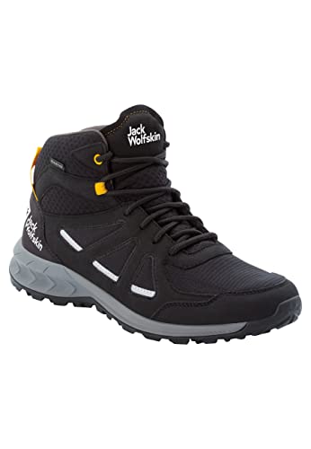 Jack Wolfskin Herren Woodland 2 Texapore Mid M Sneaker, Black/Burly Yellow Xt, 39.5 EU von Jack Wolfskin