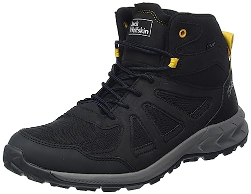 Jack Wolfskin Herren Woodland 2 Texapore Mid M Sneaker, Black/Burly Yellow Xt, 45.5 EU von Jack Wolfskin