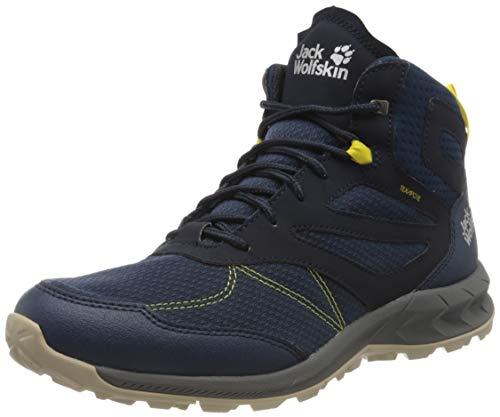 Jack Wolfskin Herren Woodland Texapore MID M Trekking-& Wanderstiefel, Blau (Dark Blue/Lime 1184), 47 EU von Jack Wolfskin