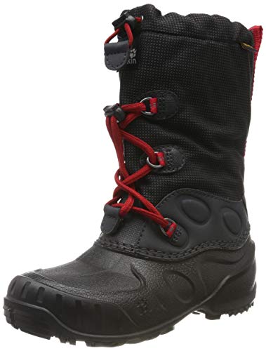 Jack Wolfskin Jungen Unisex Kinder Iceland Texapore HIGH K Schneestiefel, Black/Red, 26 EU von Jack Wolfskin