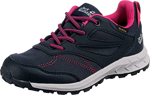 Jack Wolfskin Jungen Unisex Kinder Woodland Texapore Low K Walking-Schuh, Night Blue/Pink, 27 EU von Jack Wolfskin