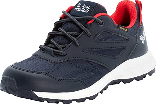 Jack Wolfskin Jungen Unisex Kinder Woodland Texapore Low K Walking-Schuh, Night Blue/Red, 29 EU von Jack Wolfskin