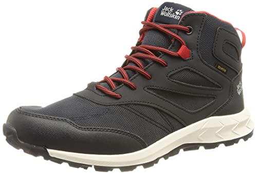 Jack Wolfskin Jungen Unisex Kinder Woodland Texapore Mid K Walking-Schuh, Night Blue/Red, 30 EU von Jack Wolfskin