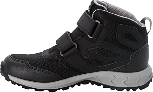 Jack Wolfskin Unisex Kinder Woodland Texapore Mid Vc K, Black / Grey, 27 EU von Jack Wolfskin