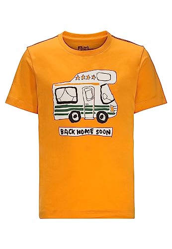 Jack Wolfskin Jungen Wolf & Van T-Shirt, Orange Pop, 164 cm von Jack Wolfskin