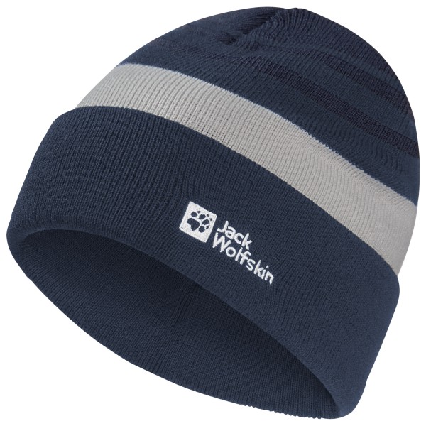 Jack Wolfskin - Kid's Stripy Knit Beanie - Mütze Gr 49-50 cm blau von Jack Wolfskin