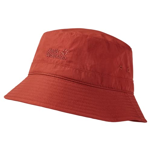 Jack Wolfskin Lightsome Bucket Hat Rot - Wasserabweisender geruchshemmender Sonnenhut, Größe One Size - Farbe Mexican Pe von Jack Wolfskin