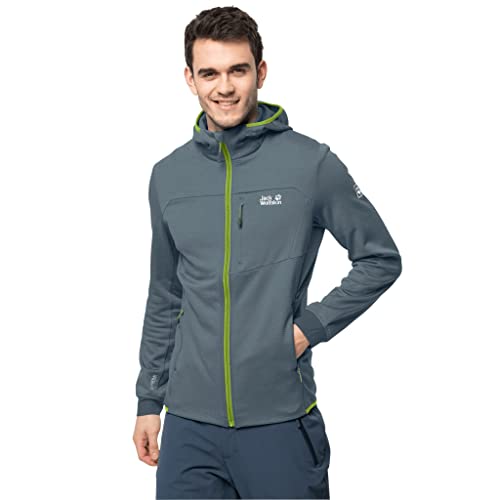 Jack Wolfskin M Hydro Grid Fleece Grau - Wasserabweisende elastische Herren Fleecejacke, Größe 3XL - Farbe Storm Grey von Jack Wolfskin