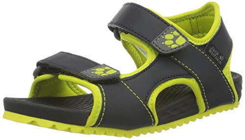 Jack Wolfskin OUTFRESH Deluxe Sandal K Sportsandale, Grau (Phantom/Lime 6373), 36 EU von Jack Wolfskin