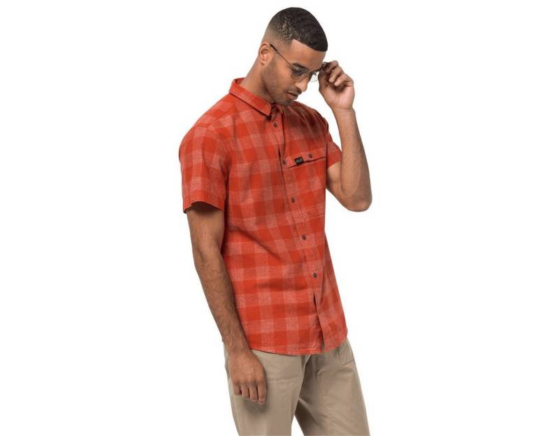 Jack Wolfskin Outdoorhemd Freizeit- und Reisehemd kurzarm Highlands rot Herren von Jack Wolfskin