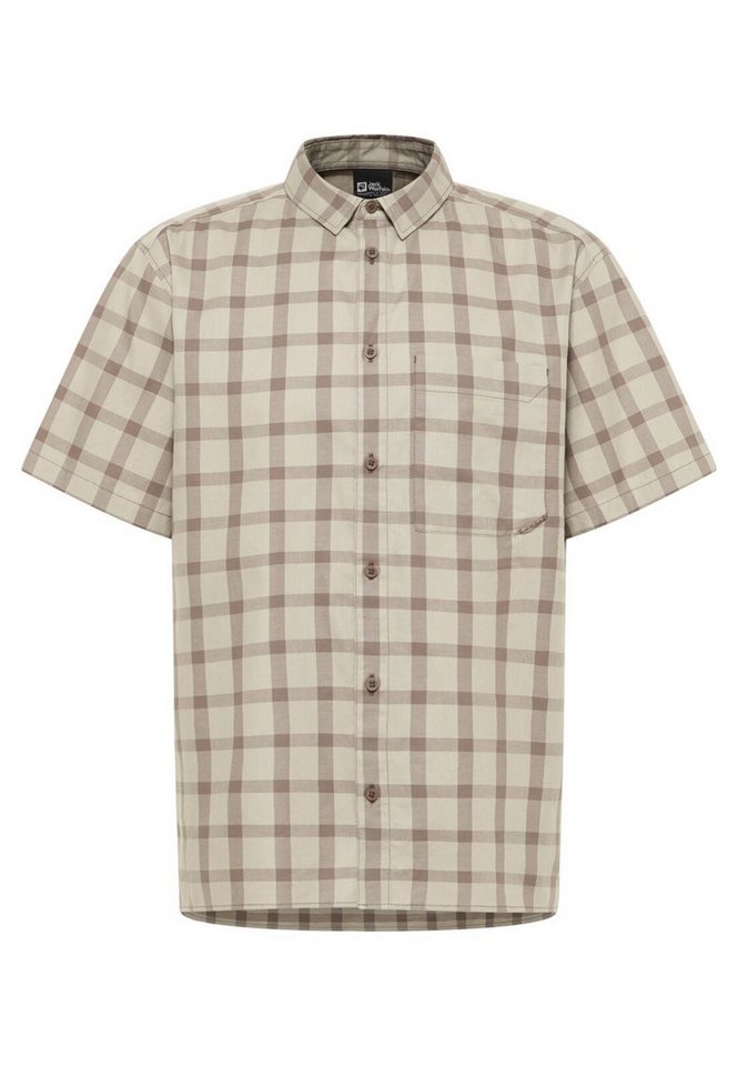 Jack Wolfskin Outdoorhemd Wanderhemd Planalto (Bio-Baumwolle) Kurzarm beige Herren von Jack Wolfskin