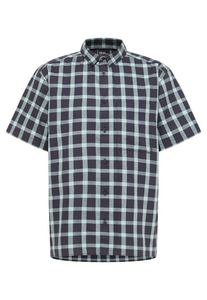 Jack Wolfskin Outdoorhemd Wanderhemd Planalto (Bio-Baumwolle) Kurzarm navyblau Herren von Jack Wolfskin