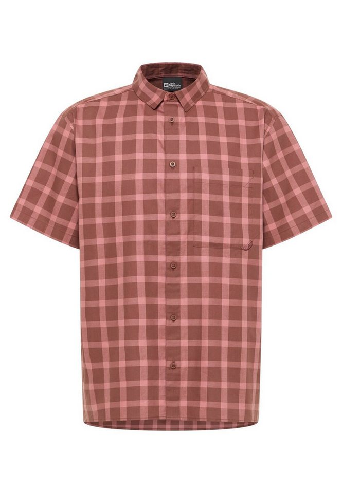 Jack Wolfskin Outdoorhemd Wanderhemd Planalto (Bio-Baumwolle) Kurzarm rot Herren von Jack Wolfskin