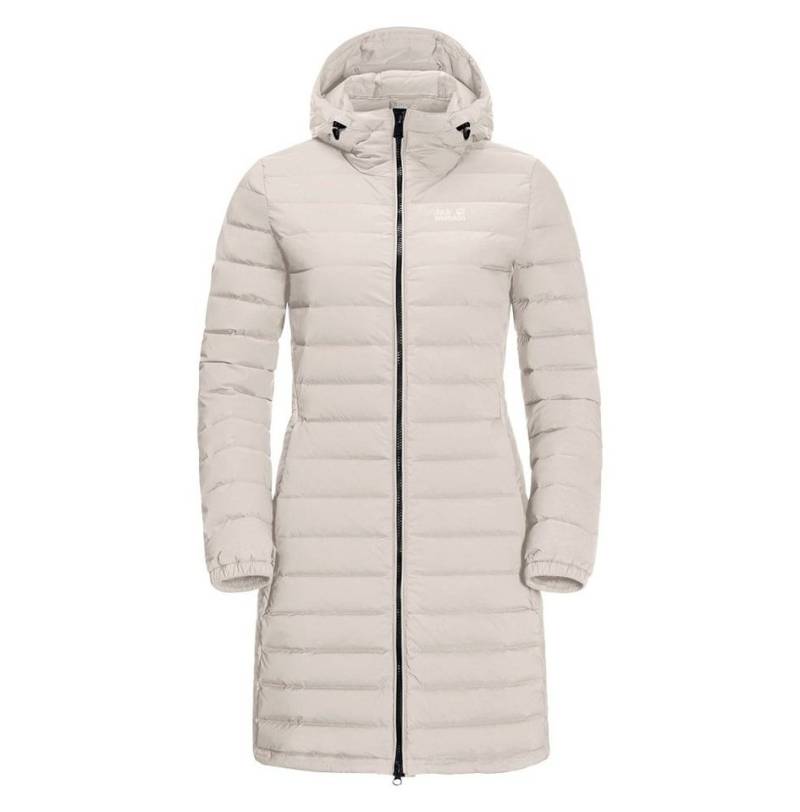 Jack Wolfskin Daunenmantel Glowing Mountain Coat (winddicht, warm, PFC-frei) hellgrau Damen von Jack Wolfskin