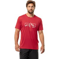 Jack Wolfskin Peak Graphic T-Shirt Men Funktionsshirt Herren S rot red glow von Jack Wolfskin