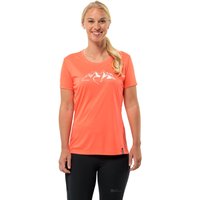 Jack Wolfskin Peak Graphic T-Shirt Women Funktionsshirt Damen L rot digital orange von Jack Wolfskin