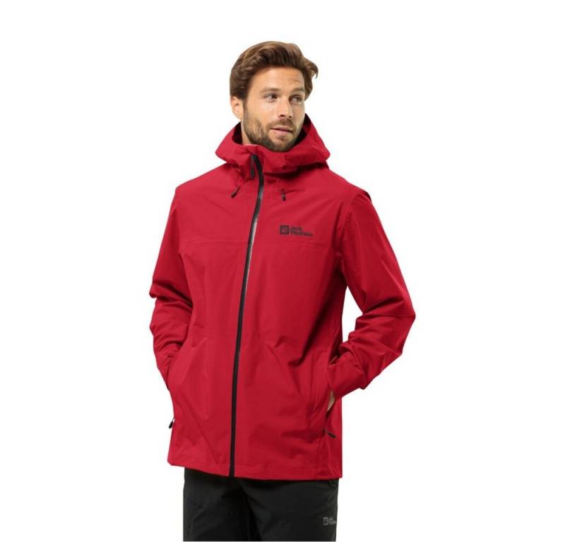 Jack Wolfskin Regenjacke Highest Peak 3-Lagen (wasserdicht, winddicht, atmungsaktiv) rot Herren von Jack Wolfskin