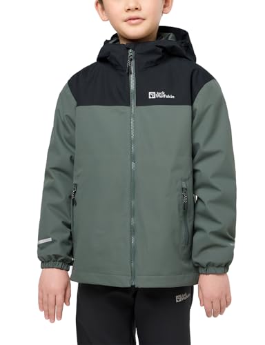 Jack Wolfskin SNOWCURL 3IN1 Jacket K Slate Green/Black 128 von Jack Wolfskin