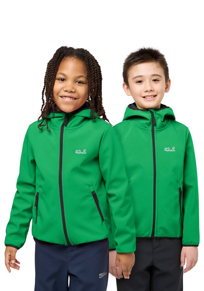 Jack Wolfskin Softshelljacke FOURWINDS JACKET KIDS Winddicht, wasserabweisend, atmungsaktiv, Übergangsjacke für Kinder von Jack Wolfskin