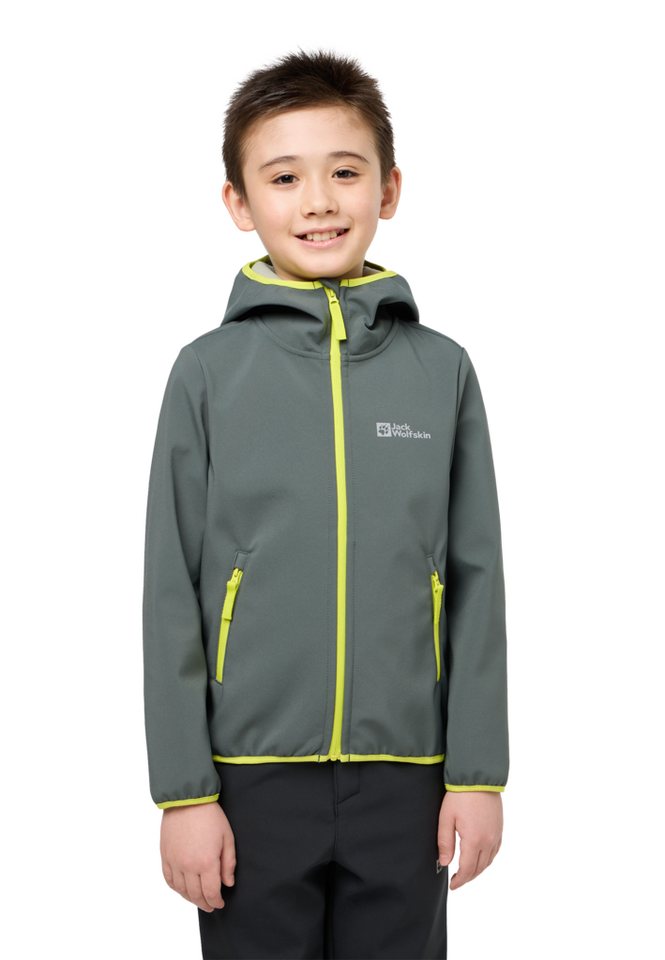 Jack Wolfskin Softshelljacke FOURWINDS JACKET KIDS Winddicht, wasserabweisend, atmungsaktiv, Übergangsjacke für Kinder von Jack Wolfskin