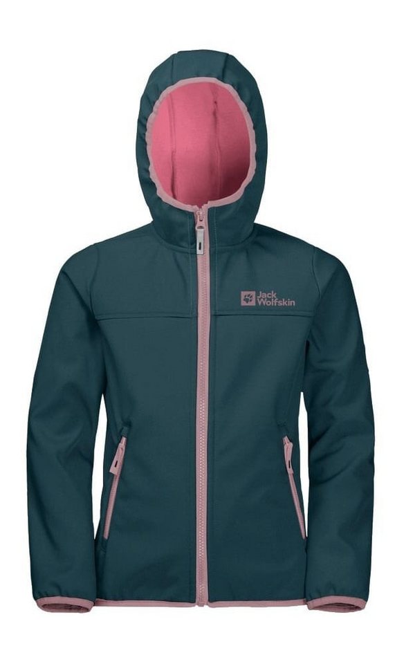 Jack Wolfskin Softshelljacke Fourwinds (wind-& wasserabweisend) dunkelblau/pink Mädchen/Jugendliche von Jack Wolfskin