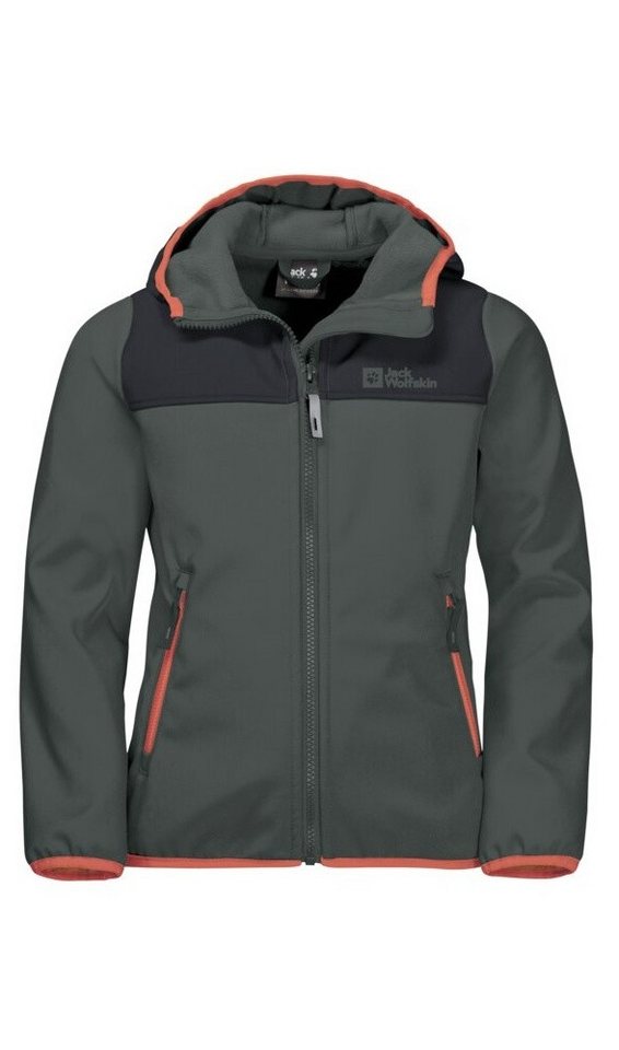 Jack Wolfskin Softshelljacke Fourwinds (wind-& wasserabweisend) dunkelgrün Kinder von Jack Wolfskin