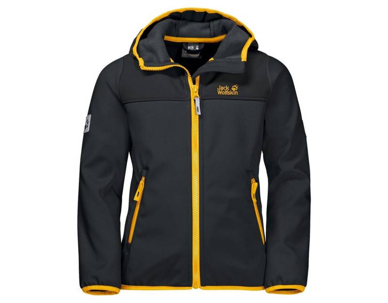 Jack Wolfskin Softshelljacke Fourwinds (wind-& wasserabweisend) grau/gelb Kinder von Jack Wolfskin