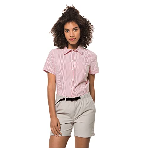 Jack Wolfskin South Port SS Shirt W Tulip red Stripes M von Jack Wolfskin